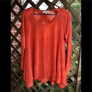 Orange long sleeve blouse
